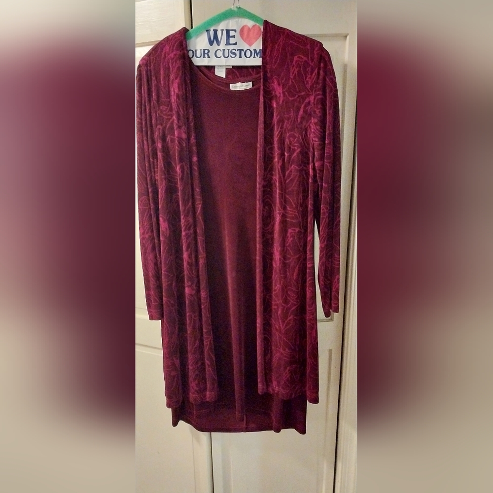 Maroon Sleeveless Dress with Jacket